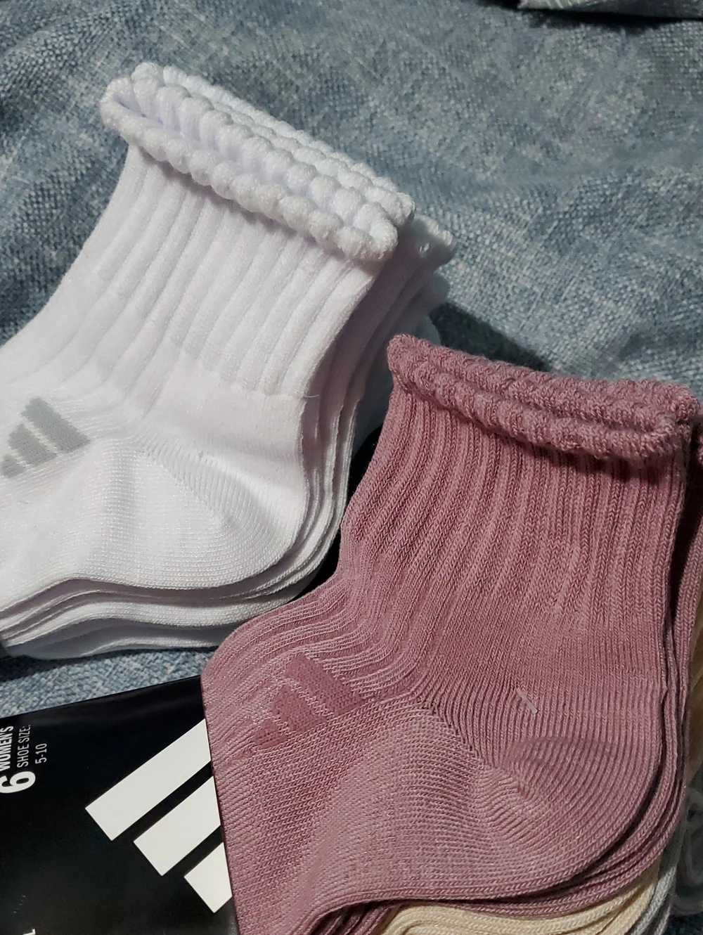 Adidas Womens White And Color Ankle Sock Pack
